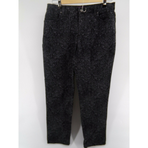 Gloria Vanderbilt Size 8 Short Amanda Jeans Mid Waist Black Gray Geometric Print - Picture 1 of 11